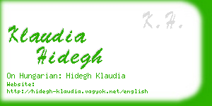 klaudia hidegh business card